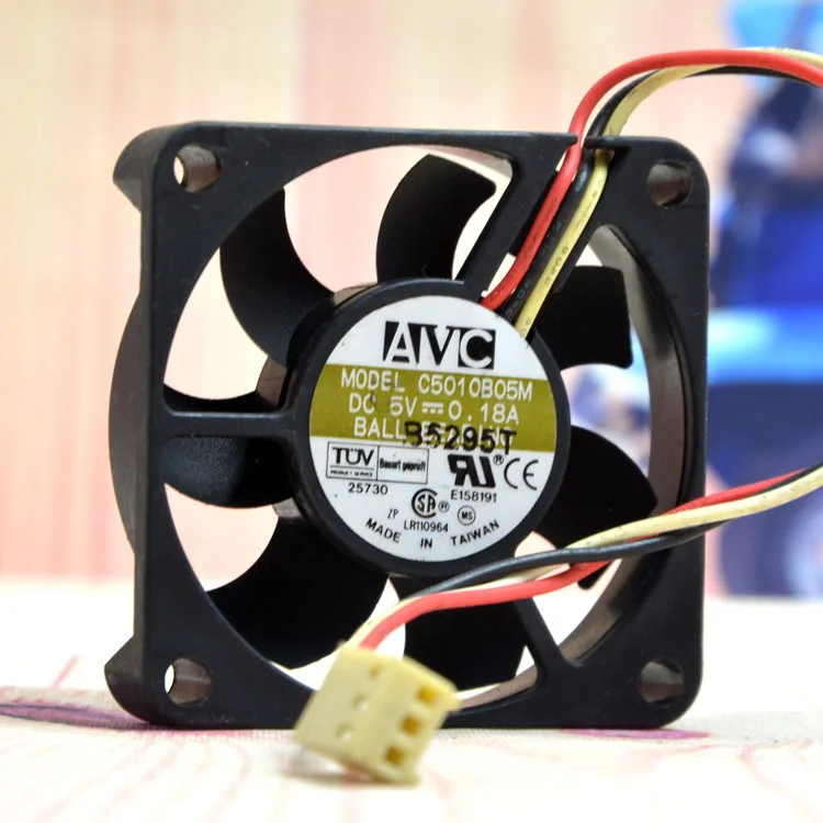 Ventilador de refrigeración silencioso AVC Qi Hong 5010 DC5V 0.18A C5010B05M 5CM, cable de bola Doble - imagen 2