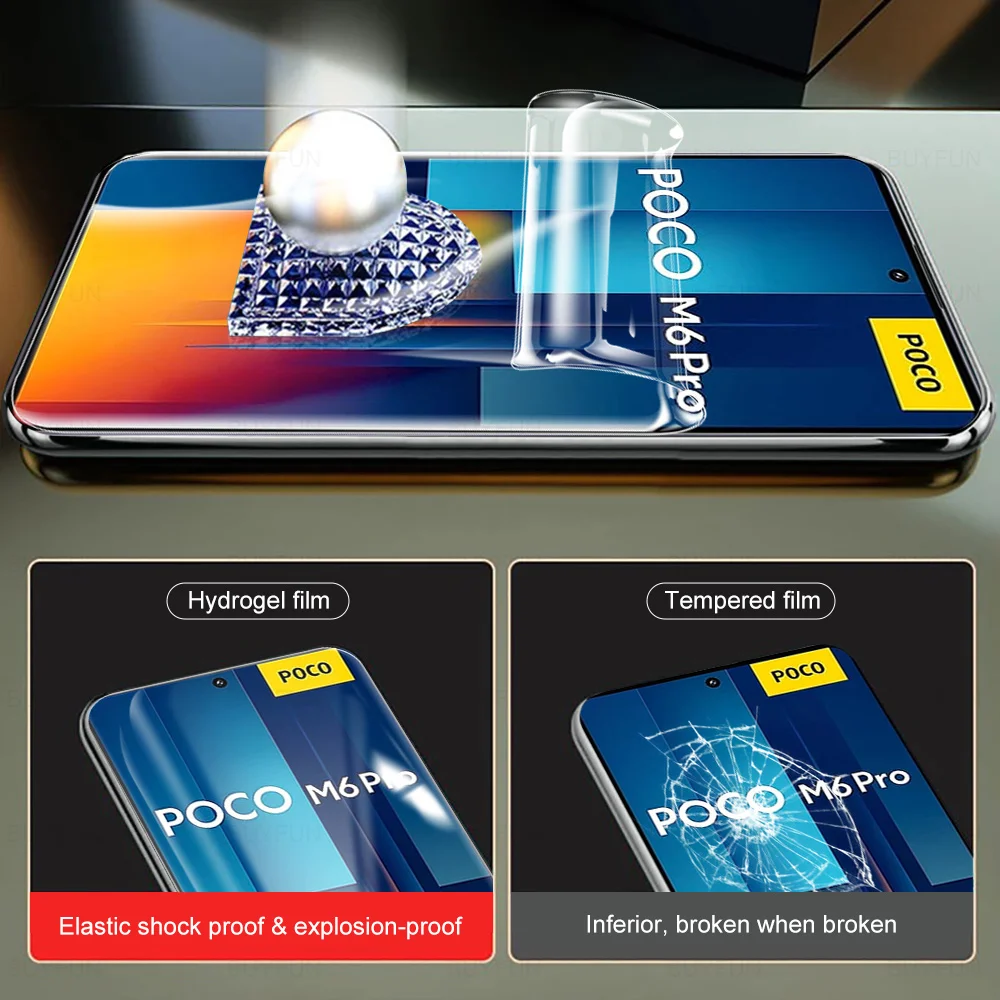 Película de hidrogel de cobertura completa para teléfono móvil, Protector de pantalla trasera 9 en 1 para Poco M6 Pro 4G, Xiaomi Poco M6 Pro, Poco M6Pro, PocoM6Pro - imagen 2