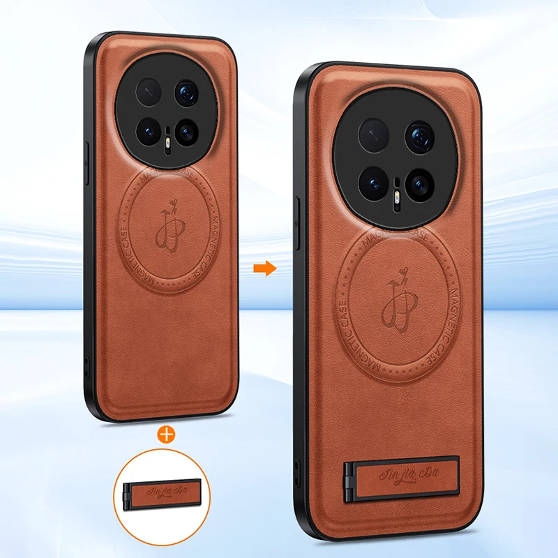 Funda de cuero con soporte para Honor Magic 8 Pro 8 7 6 Pro, funda magnética para Mag-safe, a prueba de golpes, protección completa para cámara, Fundas de carcasa suave - imagen 5