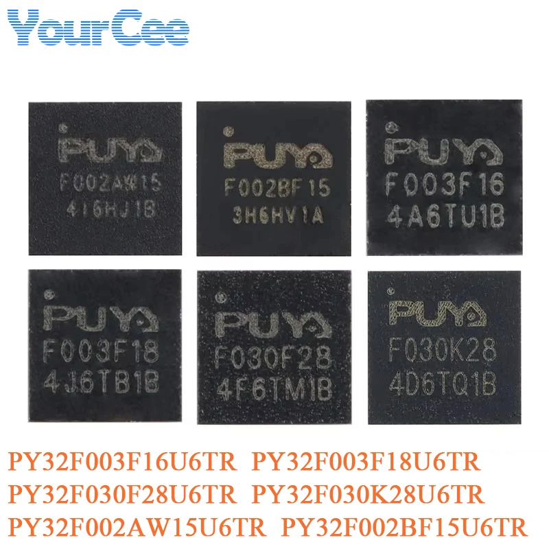 5 uds PY32F002BF15U6TR PY32F030K28U6TR PY32F002AA15M6TU PY32F002AF15P6TU PY32F002AL15S6TU PY32F002AW15S6TU PY32F002AW15U6TR MCU