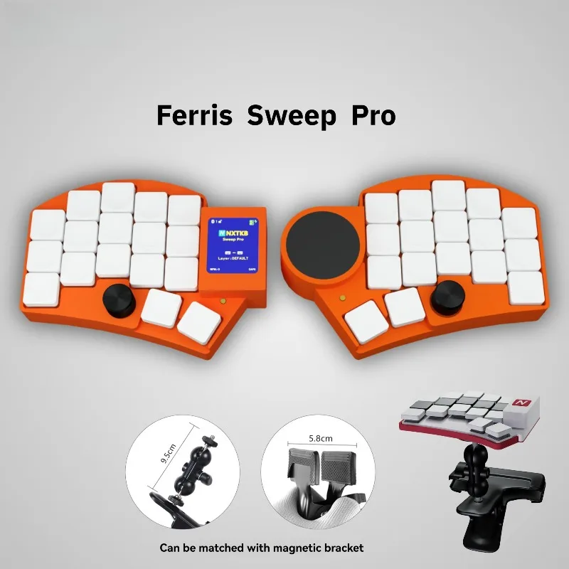 Teclado Ferris Sweep Pro Split, teclado inalámbrico personalizado de 34 teclas, Trackpad de perfil bajo, teclados mecánicos para juegos y oficina - imagen 3