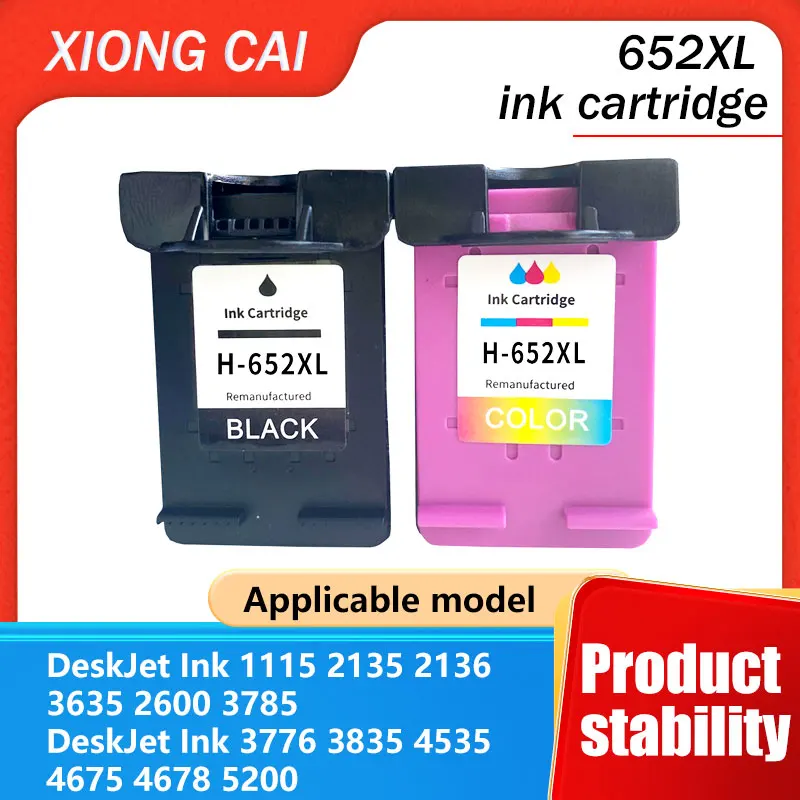 Cartucho de tinta de alta capacidad 652XL adecuado para impresoras de inyección de tinta serie HP 1115/118/2135-2138/3635-3638/3835-3838