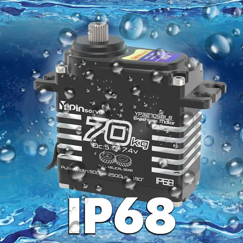 YP3270BLS 70KG alto par de alto voltaje Metal Gear Servo Digital IP68 Servos de Motor sin escobillas para 1/10 1/8 TRX6 scx10 RC Crawler - imagen 5
