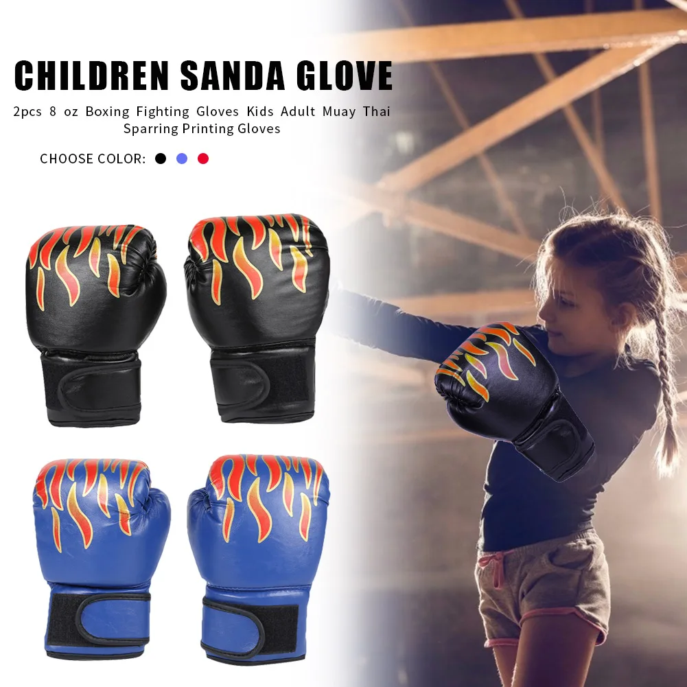 Guantes de boxeo para niños, guantes de entrenamiento de cuero PU, manoplas de lucha transpirables, guantes de Taekwondo para saco de boxeo, 2 uds. - imagen 3