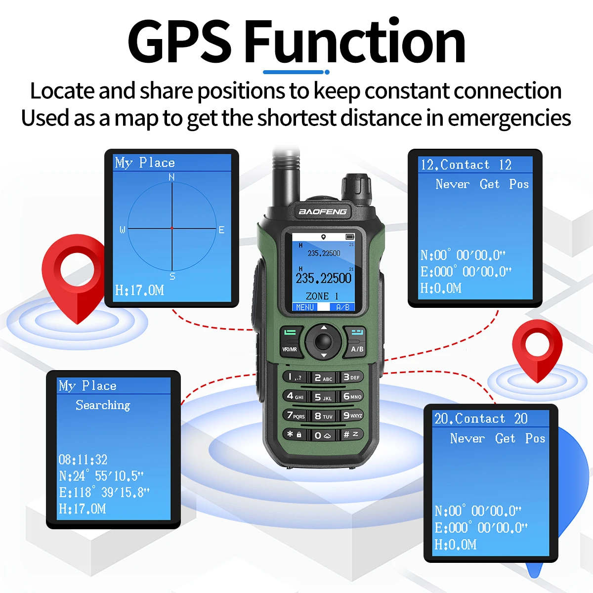 Baofeng UV 21 GPS Walkie Talkie 10W Frecuencia de copia inalámbrica AM/FM Banda completa Radio impermeable de largo alcance UV-17 PRO GPS actualizado - imagen 2