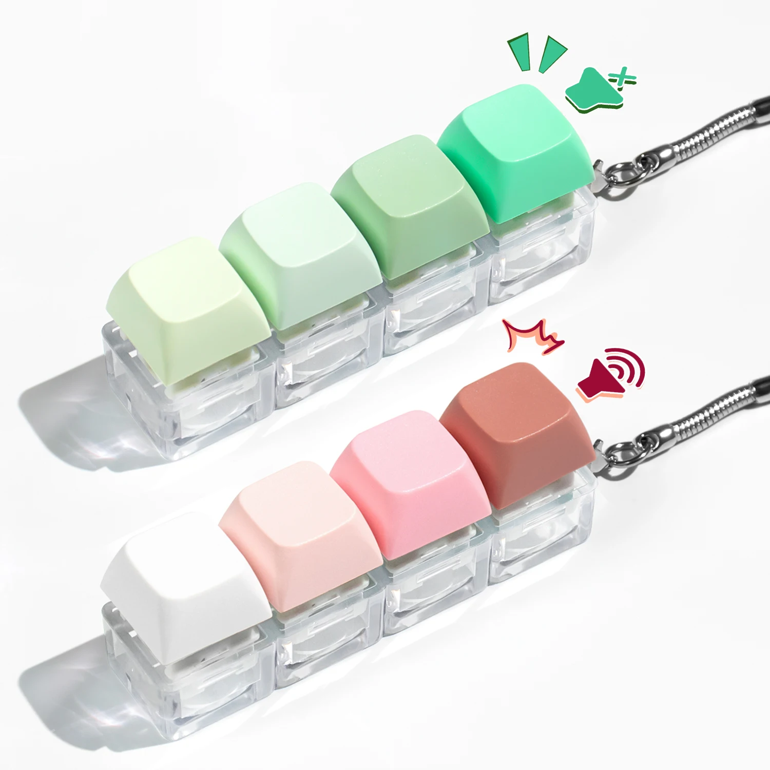 Teclado llave juguete botón Keycap Fidget llavero teclado Clicker llave mecánica juguete alivio teclado Fidget Clicker