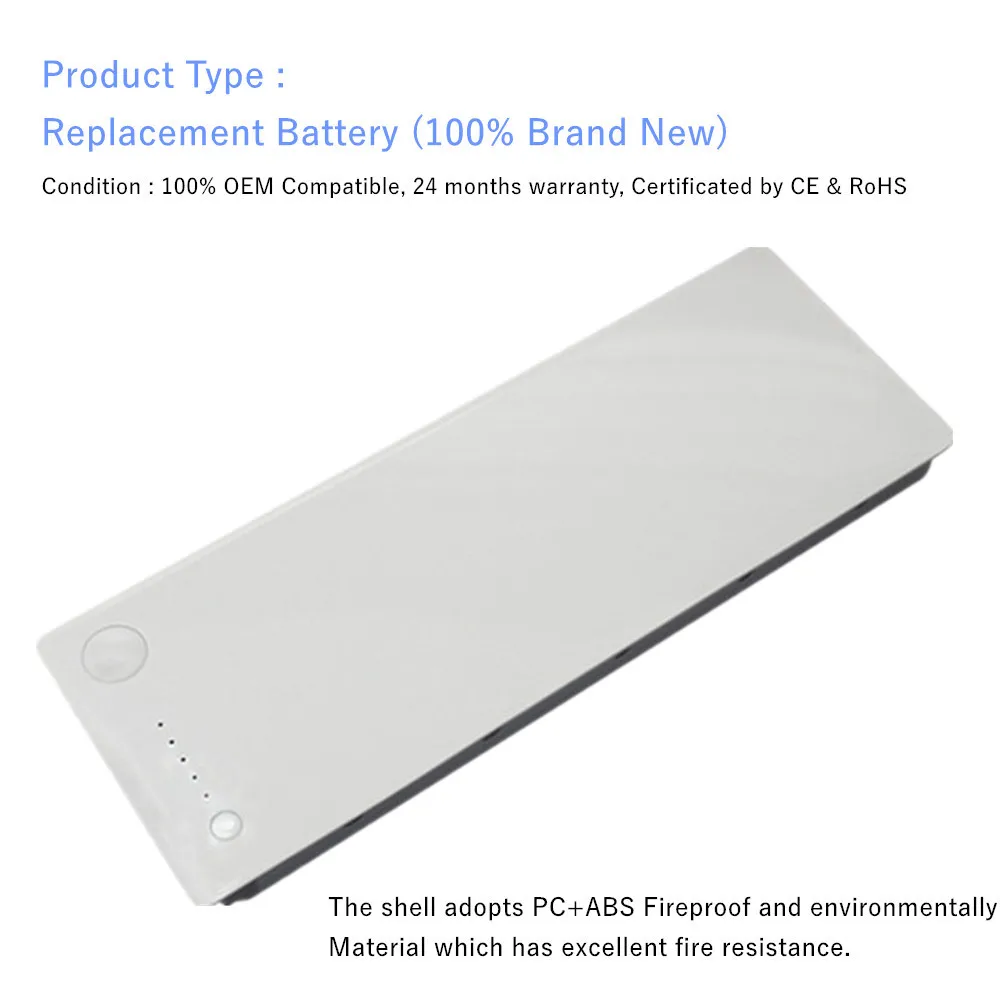 A1185 Batería para portátil Apple Macbook 13" MAC A1181 MA566FE/A MB881LL/A Blanco 55Wh - imagen 4