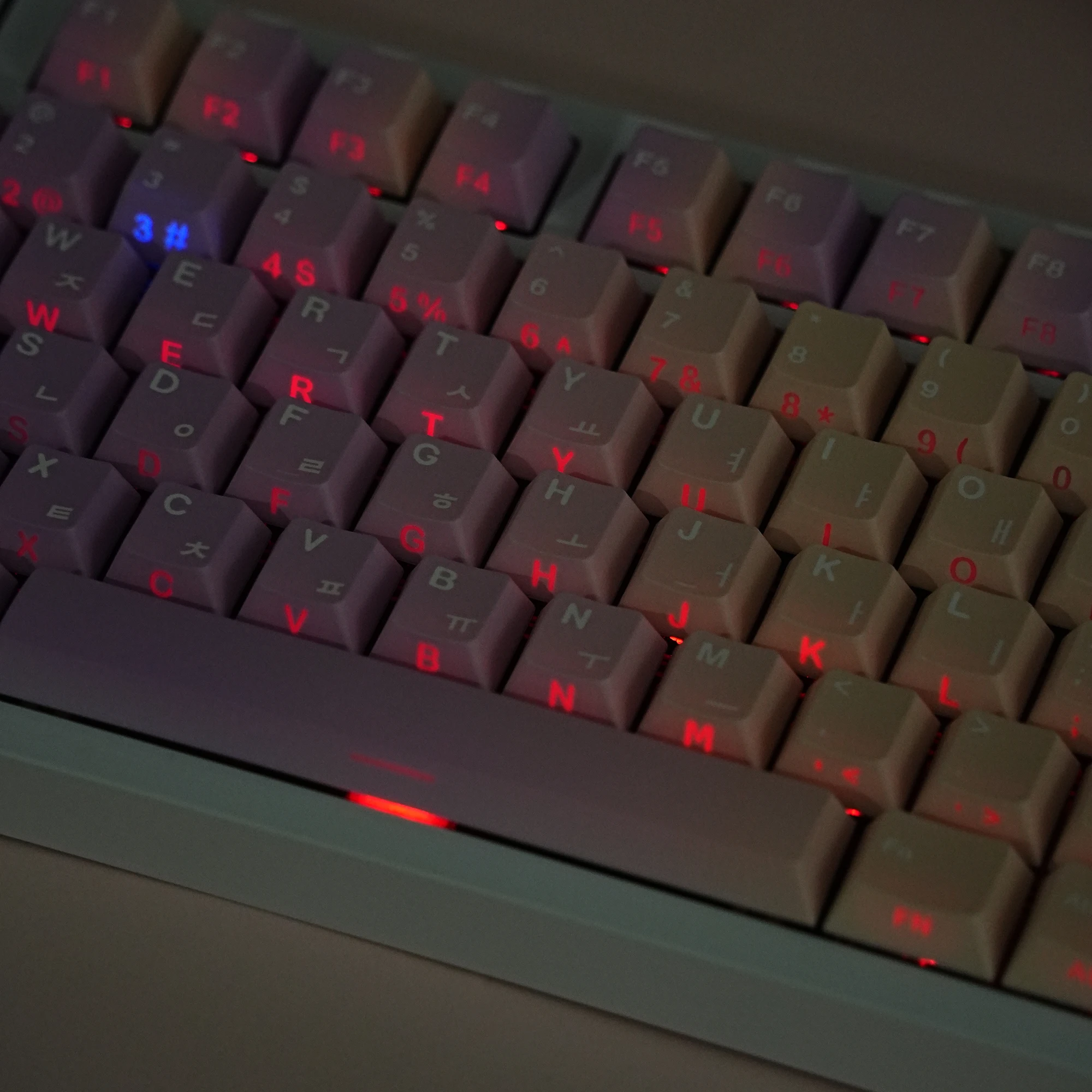Teclas retroiluminadas Cherry PBT tinte sublimación coreano ruso francés alemán teclas personalizadas para teclado mecánico ISO regalo púrpura - imagen 3
