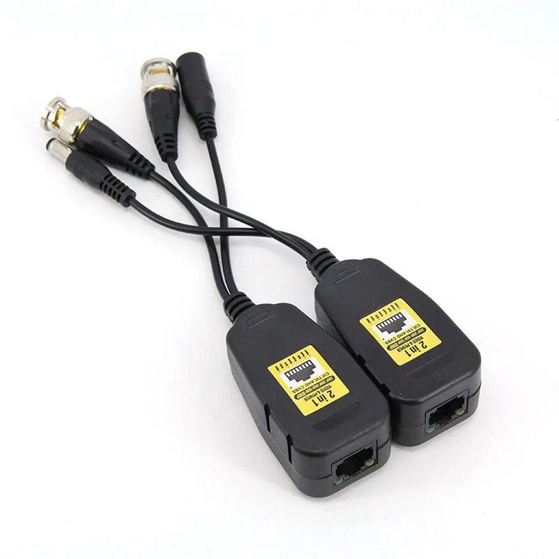 Balun pasivo RJ45 CCTV Video transceptor coaxial BNC suministro conectores de alimentación para cámara HDCVI HDTVI AHD - imagen 3