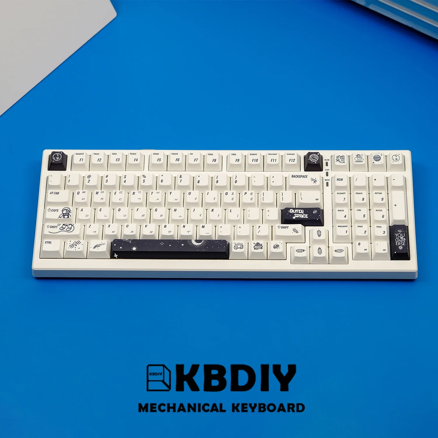 KBDiy-teclas coreanas PBT para espacio exterior, 143 teclas, perfil de cereza, teclas japonesas personalizadas para teclados mecánicos, interruptores MX ISO 7U