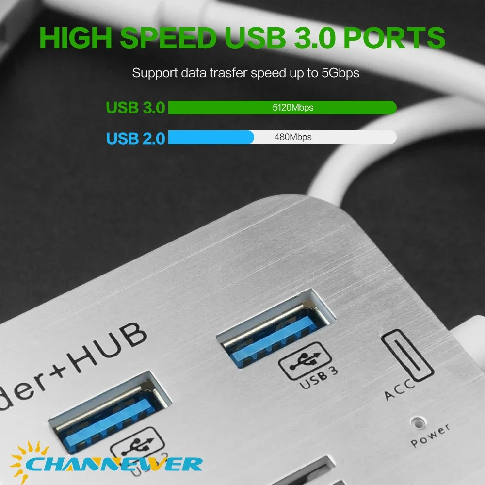STONEGO-Divisor USB 3,0 de alta velocidad, convertidor HUB de interfaz múltiple, lector de tarjetas Hub 3,0, extensión de ordenador de una a tres - imagen 3