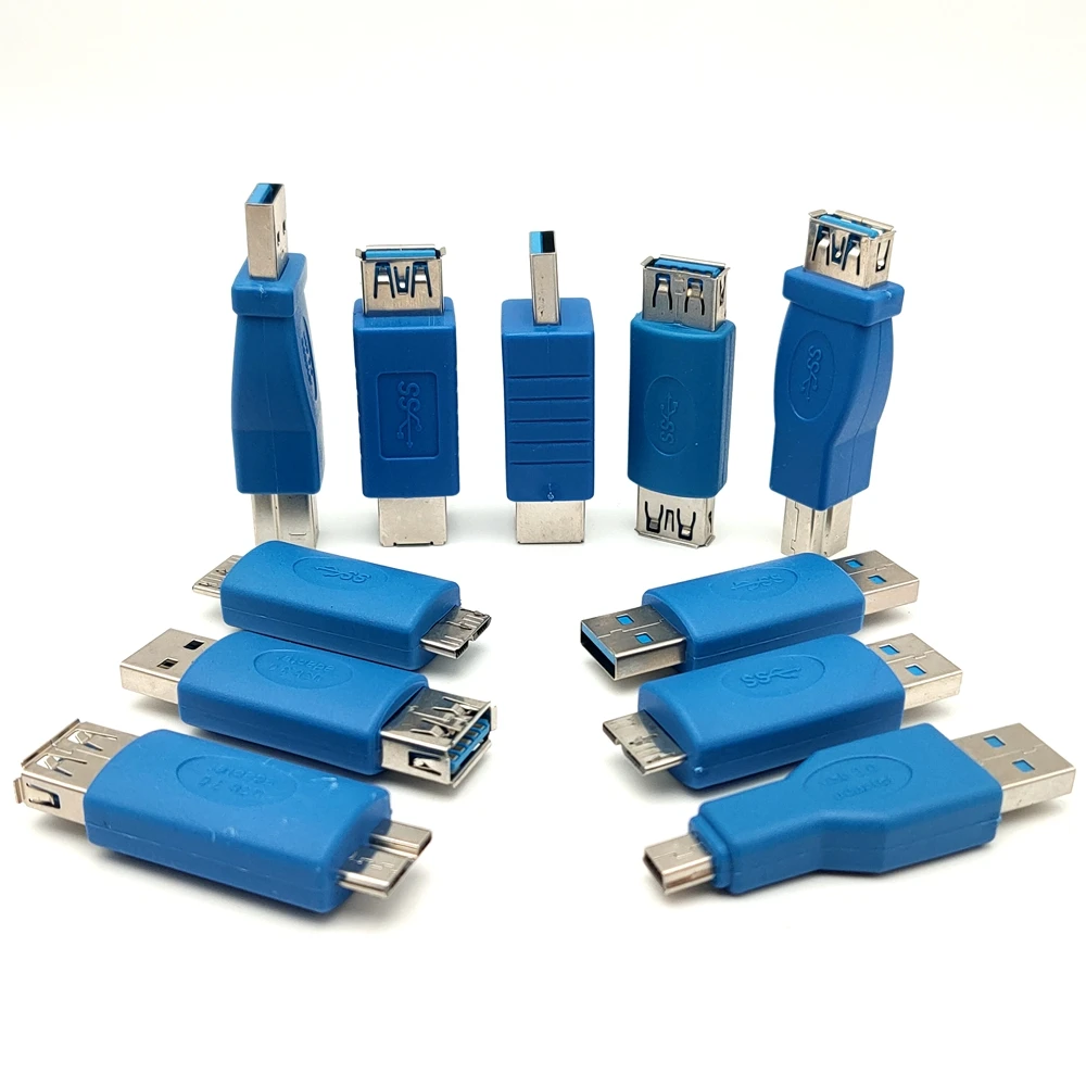 1 Uds Super velocidad USB 3,0 tipo A macho hembra a USB 3,0 tipo B macho-hembra Adaptador convertidor de impresora micro B conector macho - imagen 2