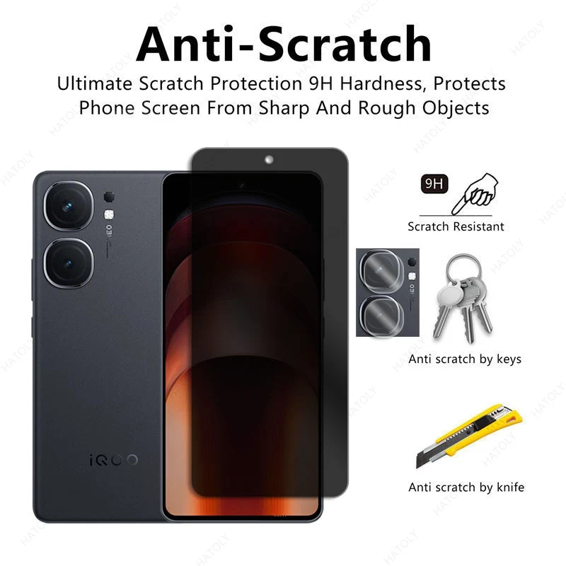 Protector de pantalla de privacidad para vivo iQOO Neo9 vidrio antiespía Protector de cámara de vidrio antideslumbrante para iQOO Neo9S Pro Plus Neo9 Pro - imagen 2