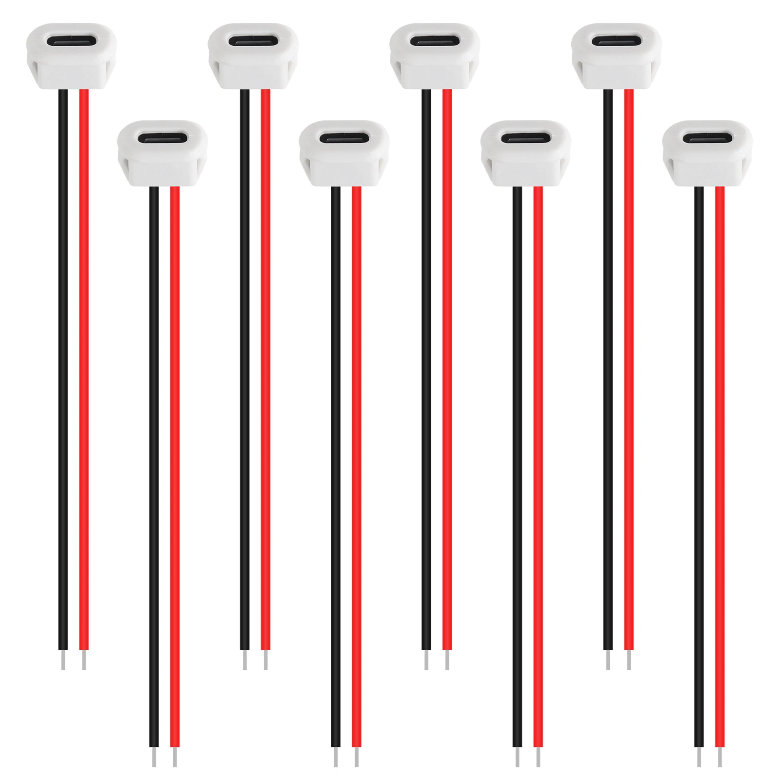 Conector USB USB tipo C resistente al agua, base hembra de compresión directa, interfaz de carga con cable de soldadura, 5 uds. - imagen 2