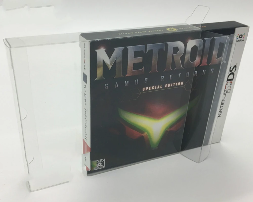 Protector de caja transparente para Nintendo 3DS/METROID, cajas de almacenamiento TEP, carcasa de juego, estuche de exposición transparente