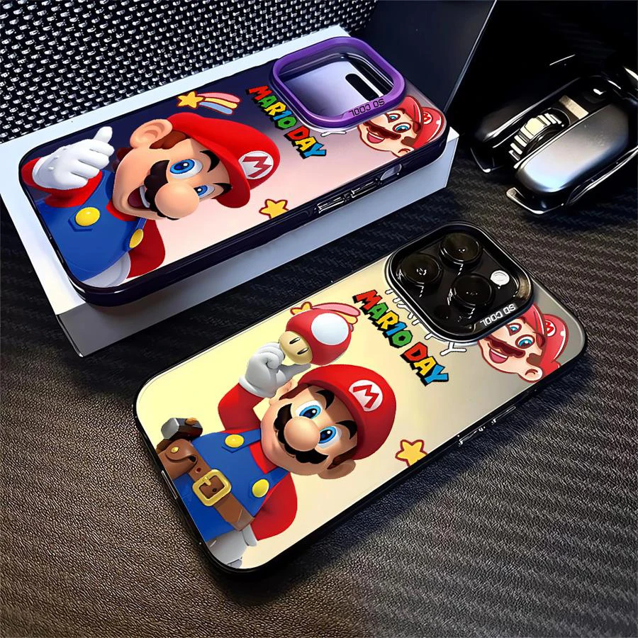 Funda de teléfono de dibujos animados s-super m-marios Bros para iPhone 16 15 14 13 12 11 Pro Max 7 8 Plus XR XS Max cubierta mate de silicona a prueba de golpes - imagen 4