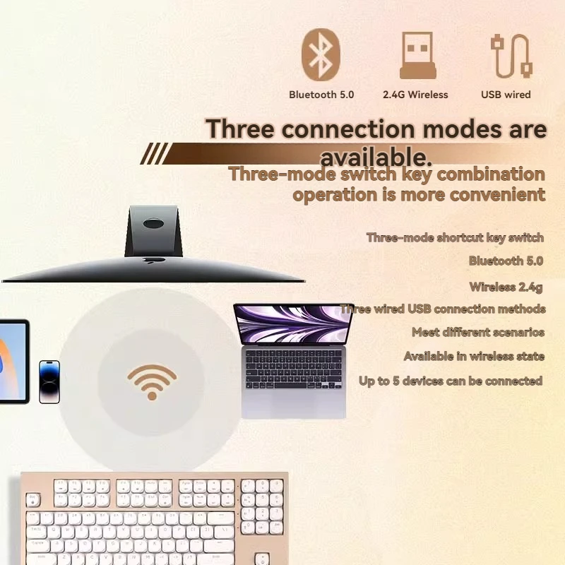 DoubleShell DS102 teclado de perfil bajo intercambio en caliente tres modos de entrada RGB portátil ultrafino tableta teclado mecánico de oficina - imagen 5