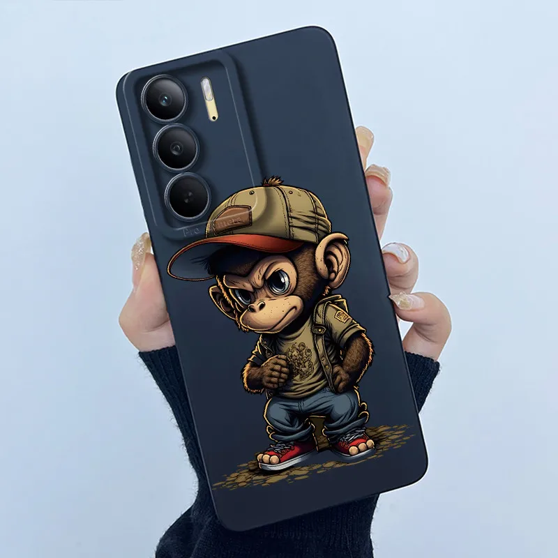 Funda para Realme C75 C65 4G funda de teléfono dibujos animados lindo Labubu cuadrado líquido suave funda protectora trasera de silicona Fundas Coque parachoques - imagen 2