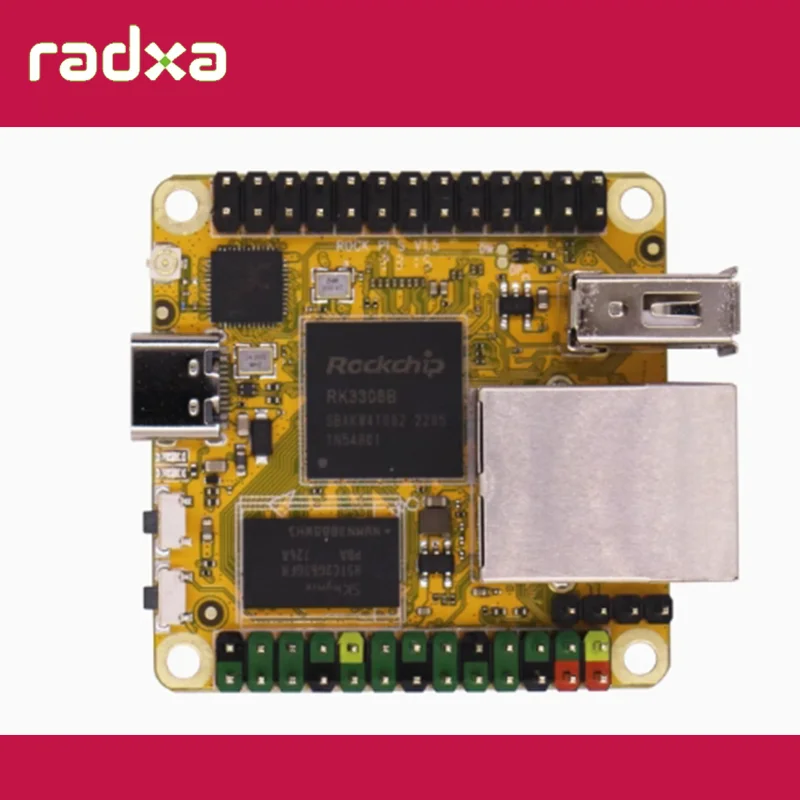 Placa IoT ROCK PI S RK3308B de cuatro núcleos A35, compatible con puerto Ethernet WiFi4 Bluetooth5 de 1000Mbps