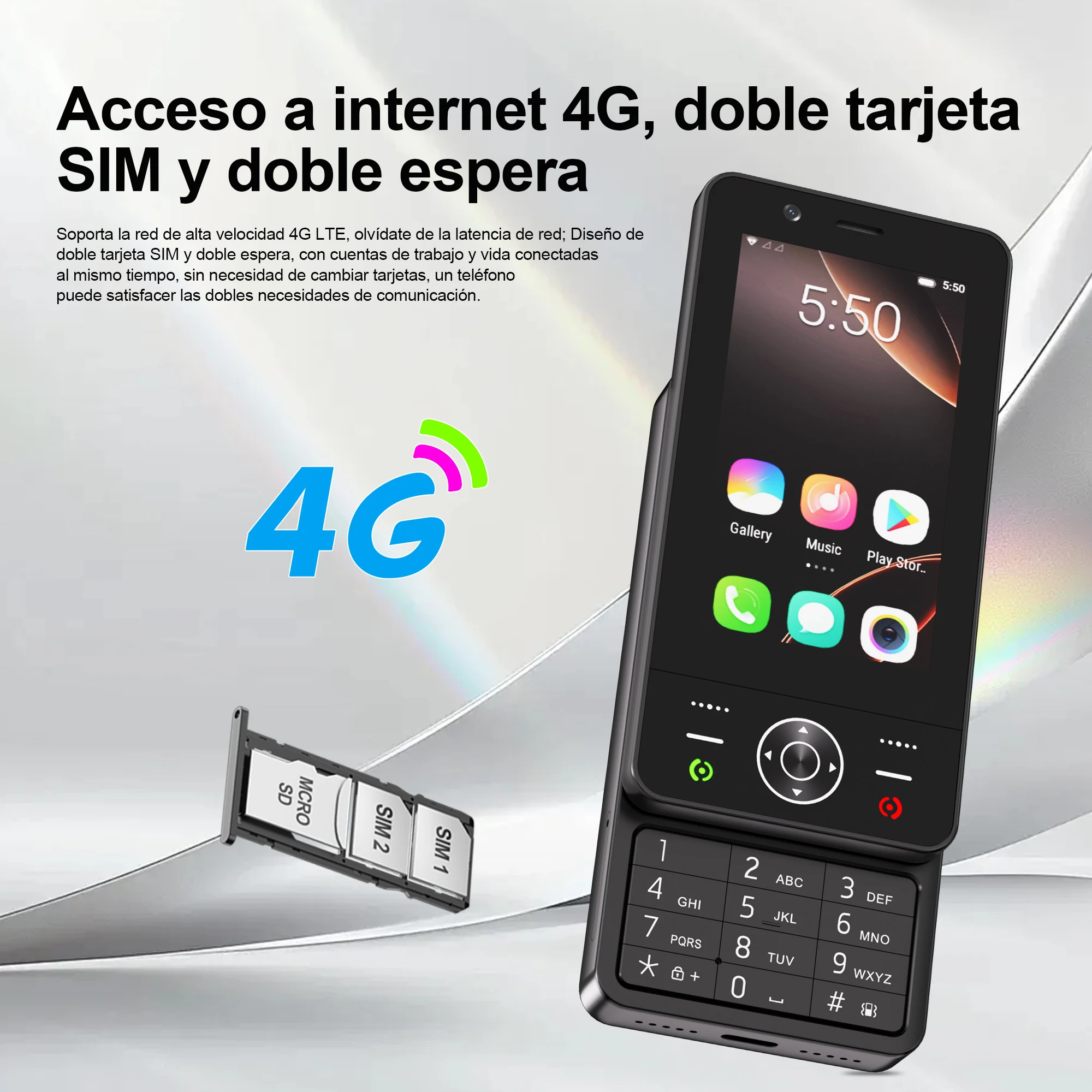 SERVO F21 SLIDE 4G LTE botón Smartphone sistema Android 2GB + 16GB Google Play WiFi FM 3,0 "pantalla táctil teléfono inteligente 2 SIM en espera - imagen 4