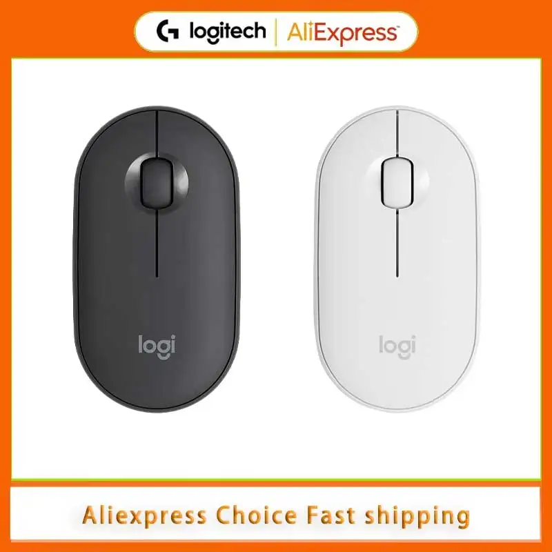 Ratón inalámbrico Bluetooth Logitech PEBBLE, ratón silencioso de modo Dual para oficina, ordenador portátil compacto para niñas, ratón para tableta Ipad, nuevo 100%