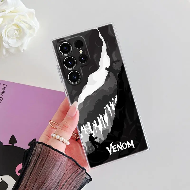 Funda de teléfono Marvel Venom Black Art para Samsung S24 S23 Ultra 5G S22 S20 S10 Plus S21 FE fundas transparentes Galaxy S24Ultra Fundas - imagen 5