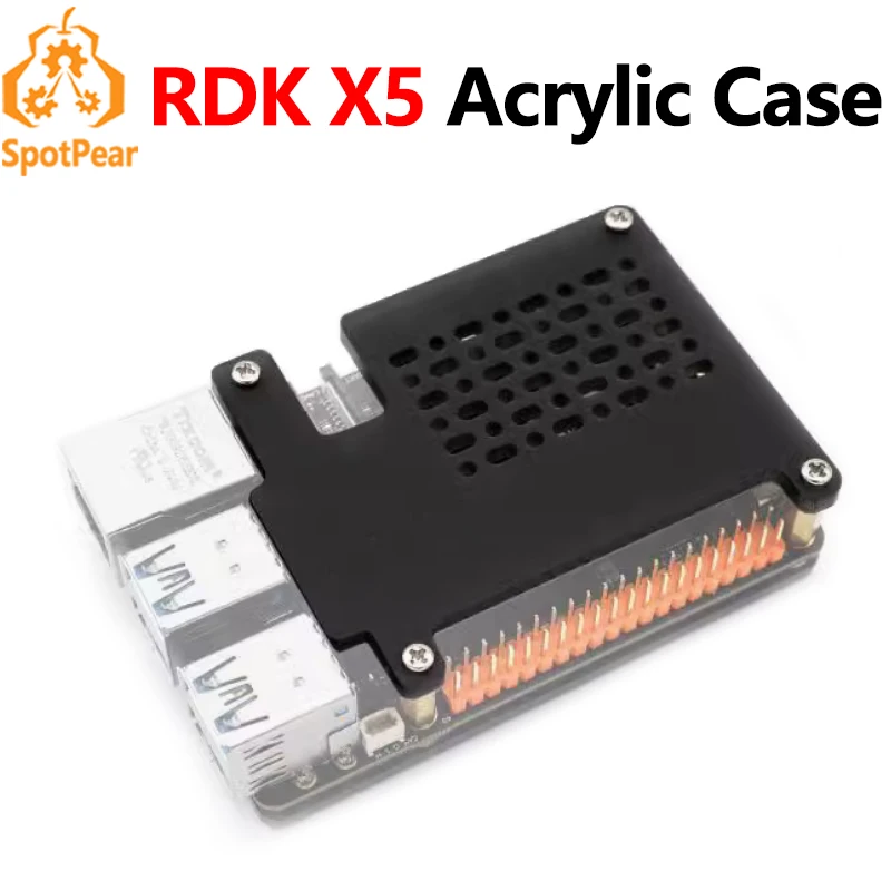 Caja Acrílica RDK X5 Chasis negro con orificios de disipación de calor