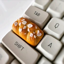 Tecla artesanal para teclado mecánico con diseño de tostada