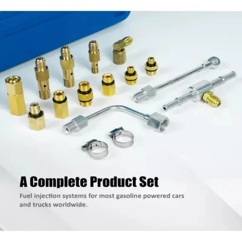 Kit de medidor de presión de combustible para motocicleta, inyector de motor automotriz, bomba de prueba, manómetro de inyección de Gas de gasolina, juego de herramientas, 140PSI - imagen 3