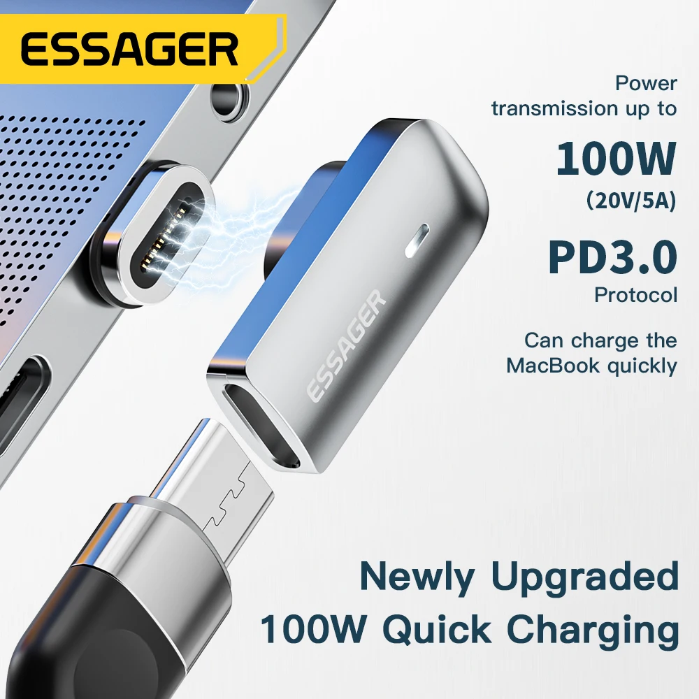 Essager Cable USB-C Magnético PD 100W Carga Rápida 4K 60Hz - imagen 2