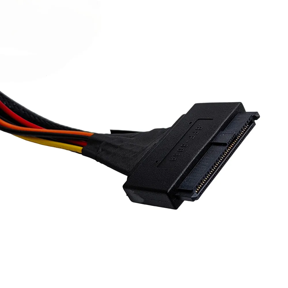 0,5 M 1 M PCIe interno 4.0 Mini SAS SFF-8643 a U.2 SFF-8639 SSD con cable de alimentación SATA macho de 15 pines - imagen 3
