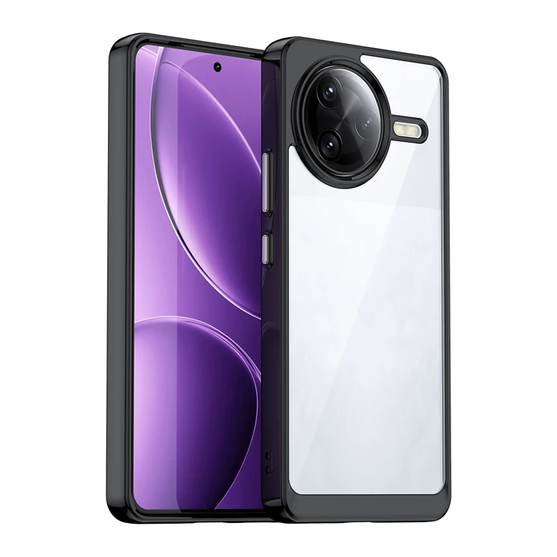 Para Xiaomi Redmi K80, K80 Pro чехол ELVEV PC duro transparente colorido + cubierta trasera protectora de TPU - imagen 2