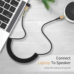 Cable Auxiliar 3,5 mm Macho-Macho para Coche y Audio