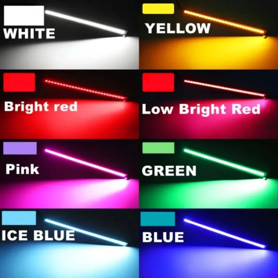 Luces de circulación diurna LED COB impermeables, iluminación de coche, diseño interior de coche, tira de luces de alto brillo, 12V, 6500K, 17cm - imagen 2