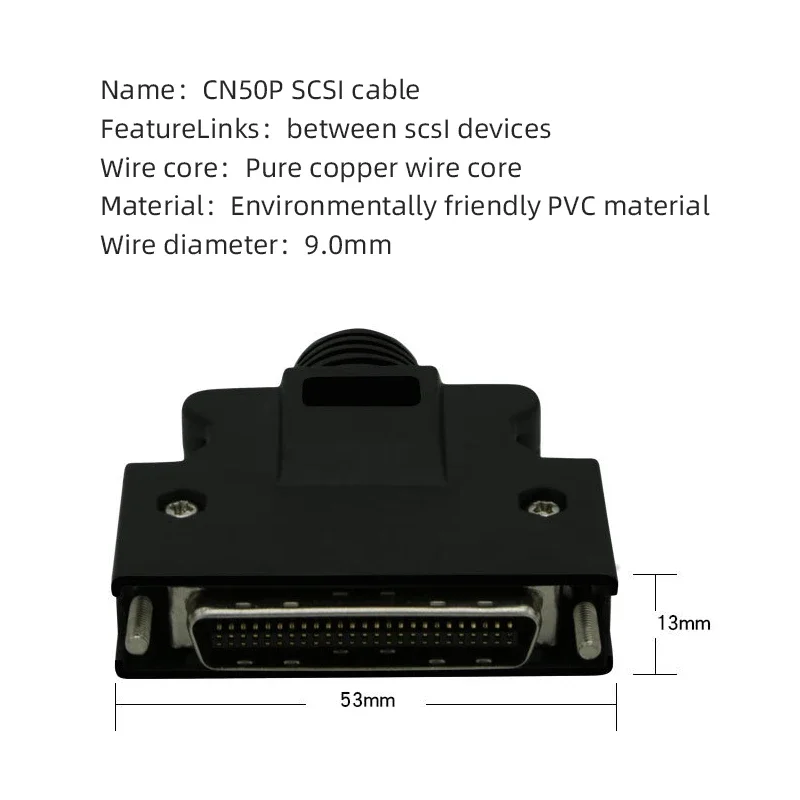 Cable de conexión SCSI de cobre puro de 50 pines, línea de servocontrolador SCSI de grado Industrial para línea adaptadora Yaskawa/Delta CN50 Core IO - imagen 4
