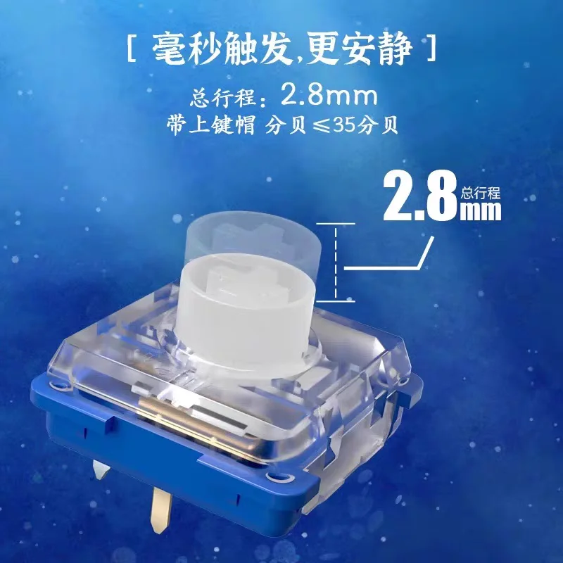 Kailh Deep Sea Island Whale Mini interruptores de teclado mecánico silencioso de perfil bajo MINI 1353Hitbox para Pc Gamer accesorios personalizados - imagen 2