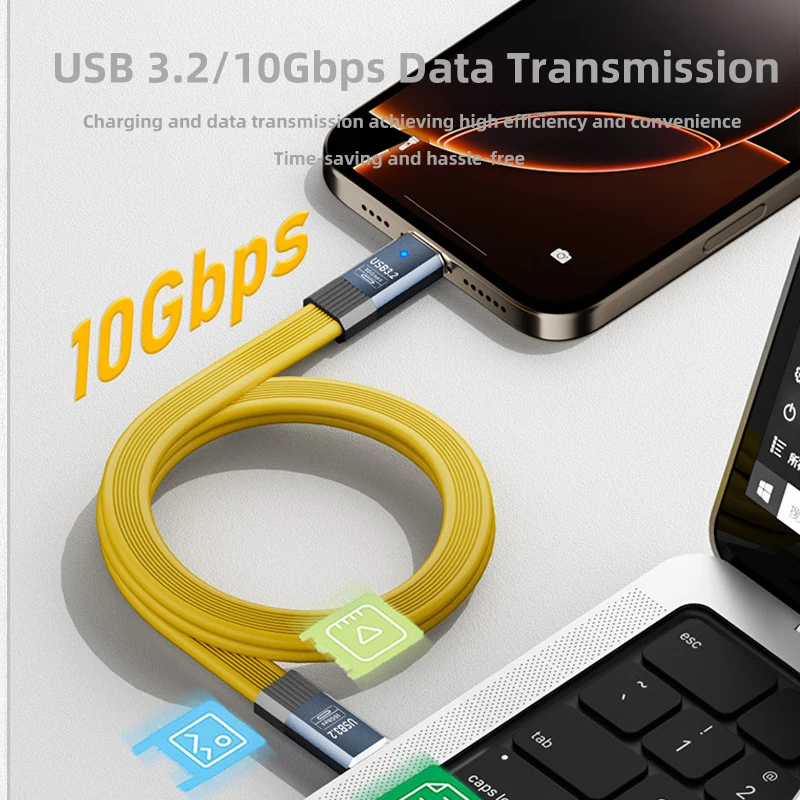 Cable de extensión USB 3,2 USB macho a USB C macho 10Gbps Cable de datos de transmisión rápida QC36W Cable tipo C para Huawei Samsung Xiaomi - imagen 4