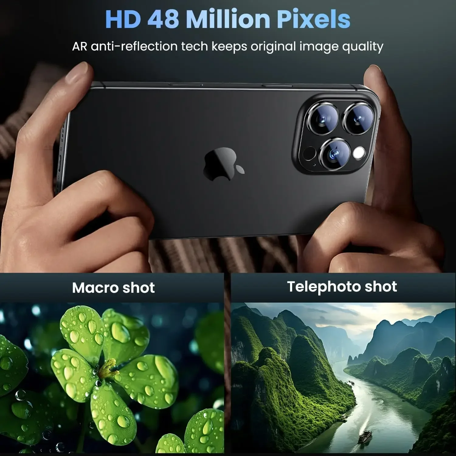 Protector de lente de cámara de Metal 3D para iPhone 11 12 13 14 15 16 Pro Max 13 12 Mini 14 15 16 Plus película transparente HD de vidrio templado para cámara - imagen 3