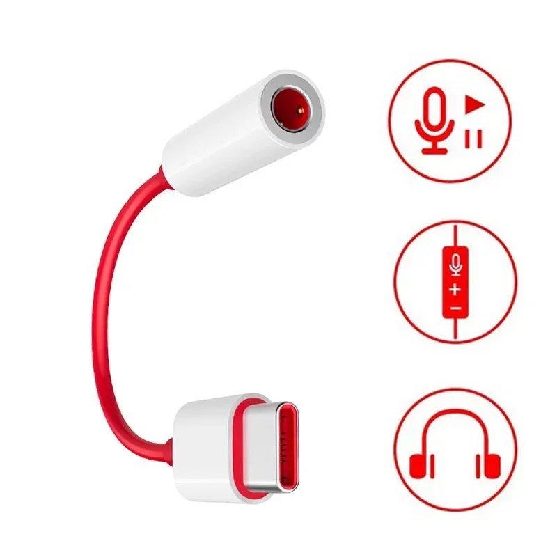 Cable adaptador de auriculares tipo c a 3,5mm para One Plus 6T/7pro Cable adaptador de auriculares convertidor Cable adaptador de Audio - imagen 2