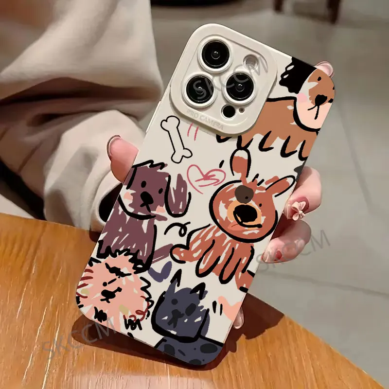 Funda blanda con diseño de perro y grafiti de gatos divertidos para iPhone 11, fundas para iPhone 16 15 Pro Max, iPhone 14, 13, 12 Pro Max, XR X XS 7, 8 Plus - imagen 5
