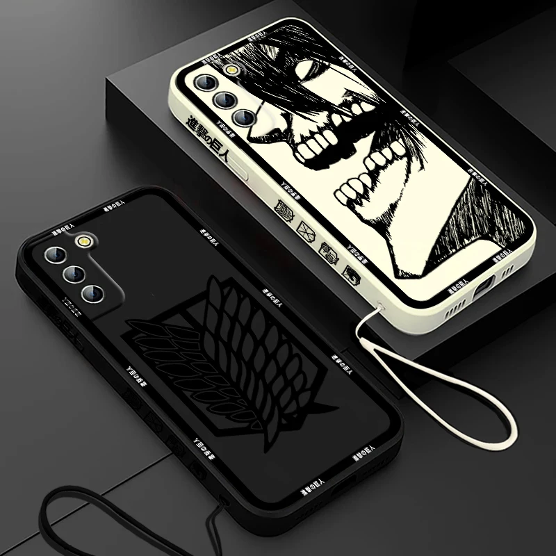 Funda de teléfono con logotipo de Anime Attack On Titan para Samsung Galaxy S24, S23, S22, S21, S20 Pro FE Plus, funda de cuerda izquierda Ultra líquida - imagen 3