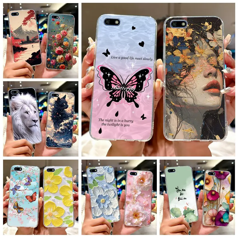 Para Huawei Y5 Prime 2018 funda Y52018 DRA-LX2 DUA-LX2 nueva funda pintada de lujo funda de teléfono delgada suave para Huawei Y5 Lite 2018 Shell