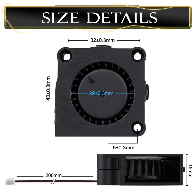 2 uds Gdstime 40mm 24V 12V 5V DC sin escobillas 40x40x15mm ventilador Turbo de refrigeración Radial para DIY humidificador extrusor de impresora 3D 4015 - imagen 5