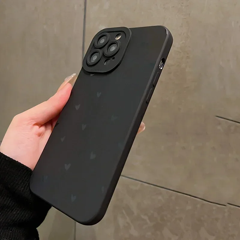 Funda blanda Black Love TPU para iPhone 16 15 14 13 12 11 Pro Max XS XR 7 8 Plus carcasa protectora de pantalla a prueba de golpes - imagen 5