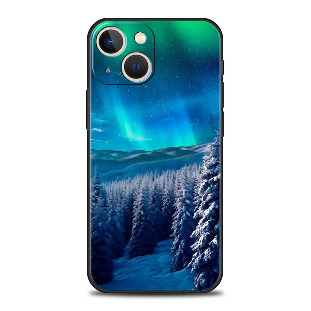 Hermosa funda de teléfono de lujo northern lights para iPhone 13, 15, 14, 12 Mini, 11 Pro MAX, XR, X, SE, XS, 7, 8 Plus, cubierta protectora de silicona - imagen 2