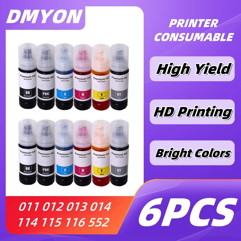 1 Juego para Epson 011 012 013 014 114 115 116 552 554 555 recarga de tinta Ecotank ET-8500 ET-8550 L8160 L8168 L8180 L8188 tinta de impresora