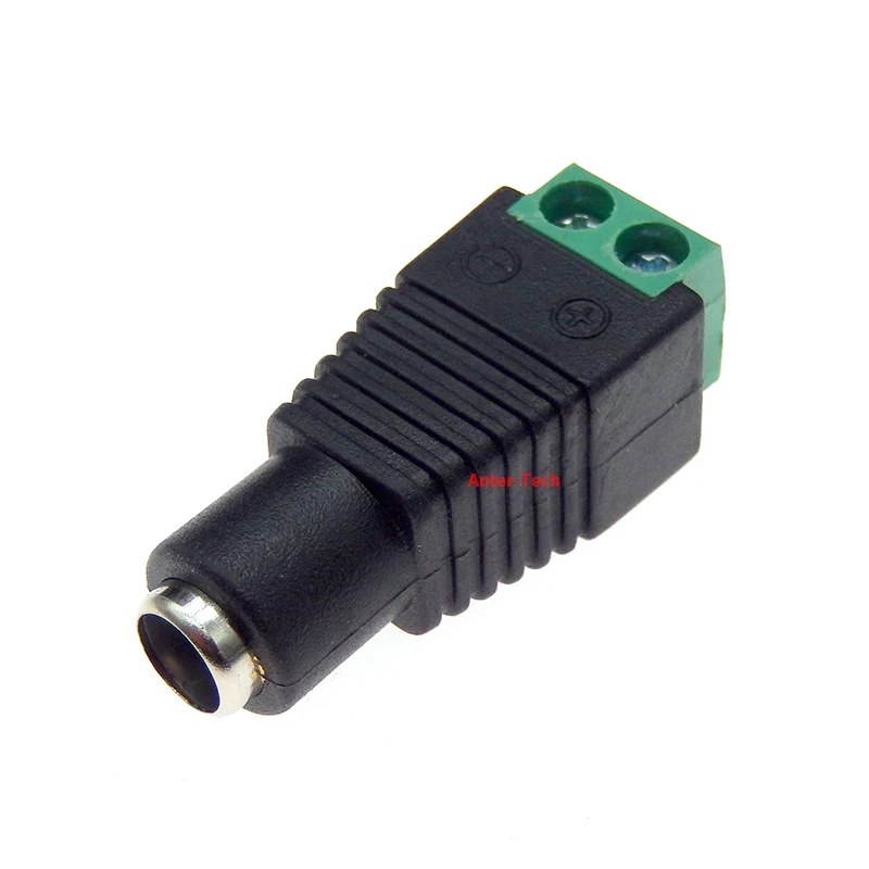 Adaptador Macho-Hembra DC 2.1mm x 5.5mm Verde - imagen 2