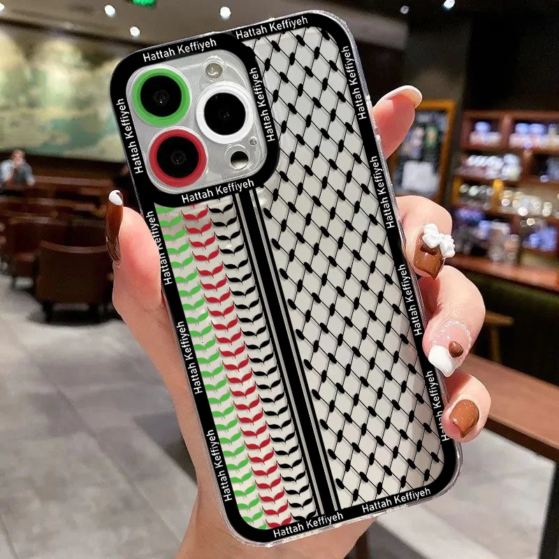 Funda de teléfono de lujo Hattah Keffiyeh, Funda transparente para IPhone 16, 15, 14, 13, 12, 11, Mini Pro Max, X, XR, XSMax, 7, 8 Plus, SE20 - imagen 3
