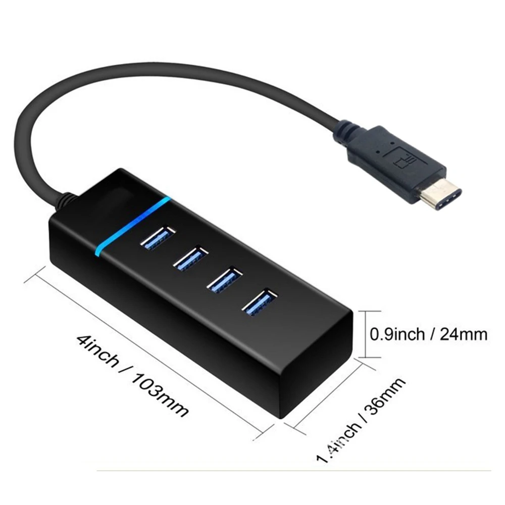 Divisor de alta velocidad tipo C a USB3.0HUB USB-C a 3.0 con múltiples líneas de transmisión de datos USB de lectura