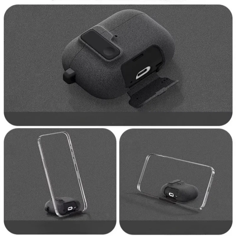 Funda con soporte 2025 para Apple airpods pro 3, funda con cerradura de seguridad a prueba de golpes, Fundas para auriculares de PC para AirPods Pro3 Pro 3rd 4 3 2Gen ﻿ - imagen 3